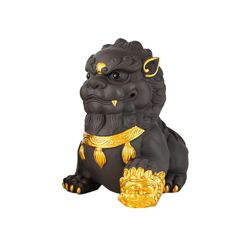 Фигурка Lesko Лев золотой для чайной церемонии (2640420651)