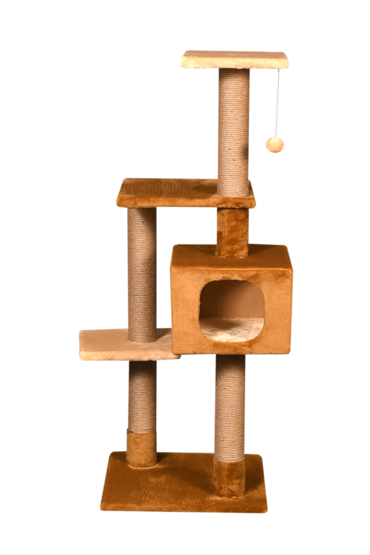 Домик когтеточка-дряпка Мур-Мяу Алиса в сизалевой веревке Коричнево-бежевый