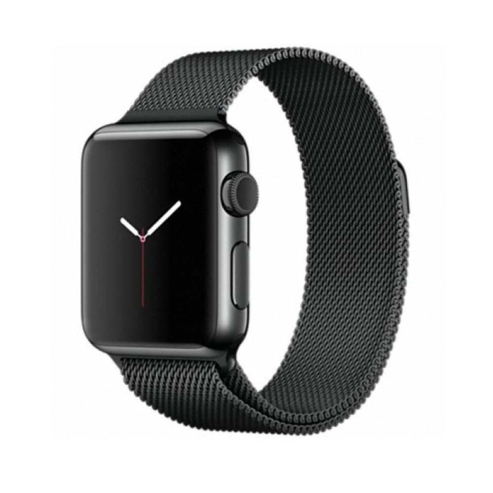 Ремешок для смарт-часов Milanese loop steel bracelet Apple watch 38/40 мм Black (1374322801)