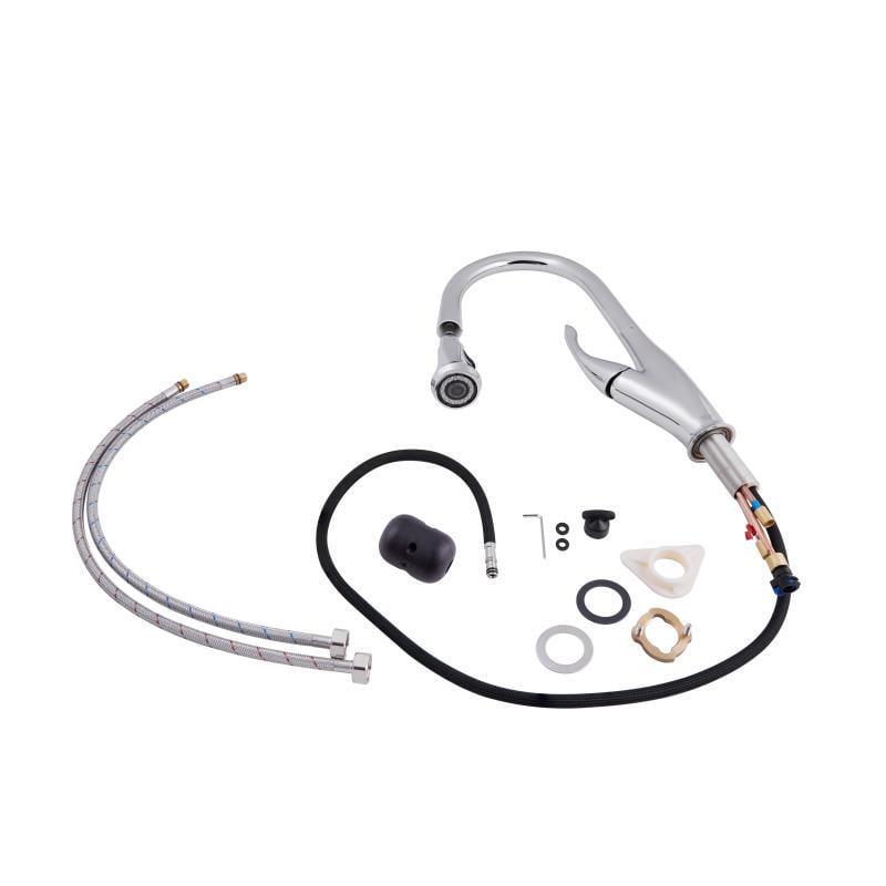 Мойка для кухни DK6845L Qtap/смеситель Swan 9168103UN для кухни с выдвижным изливом QT и губка для стали - фото 12