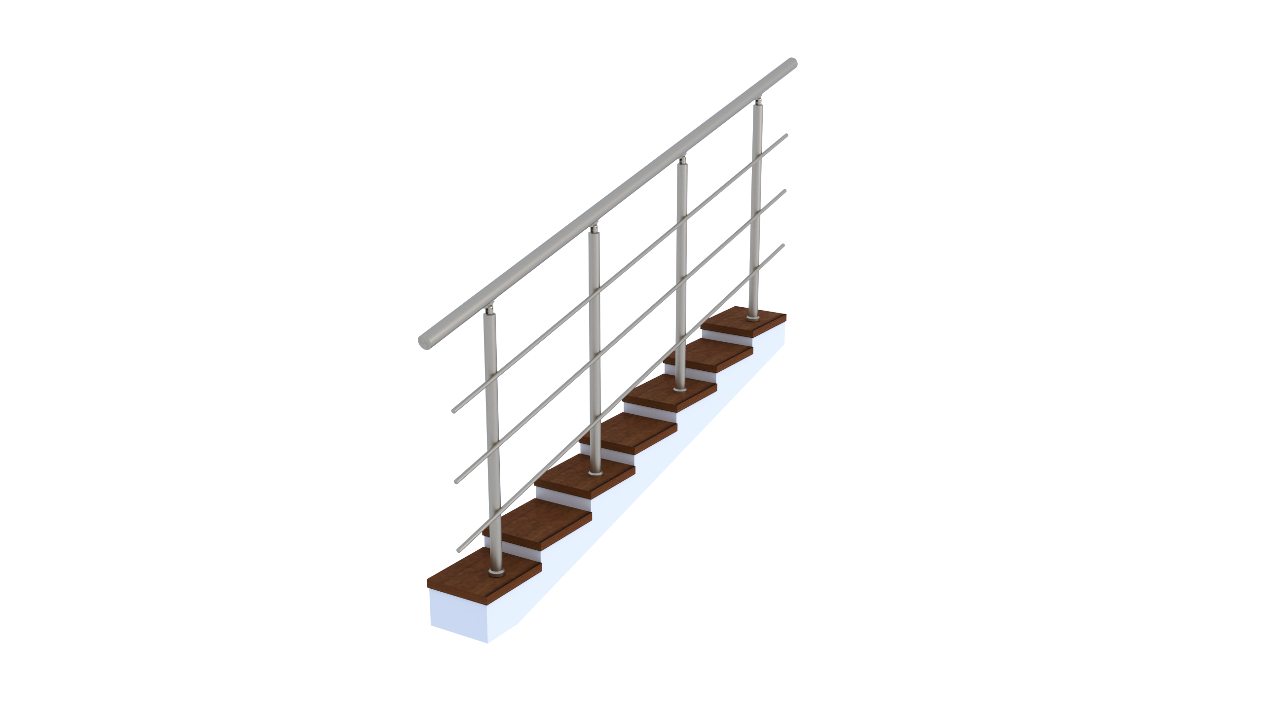 Комплект поручнів без леєротримачів алюмінієвих L 3 м на 3 леєра (27729657)