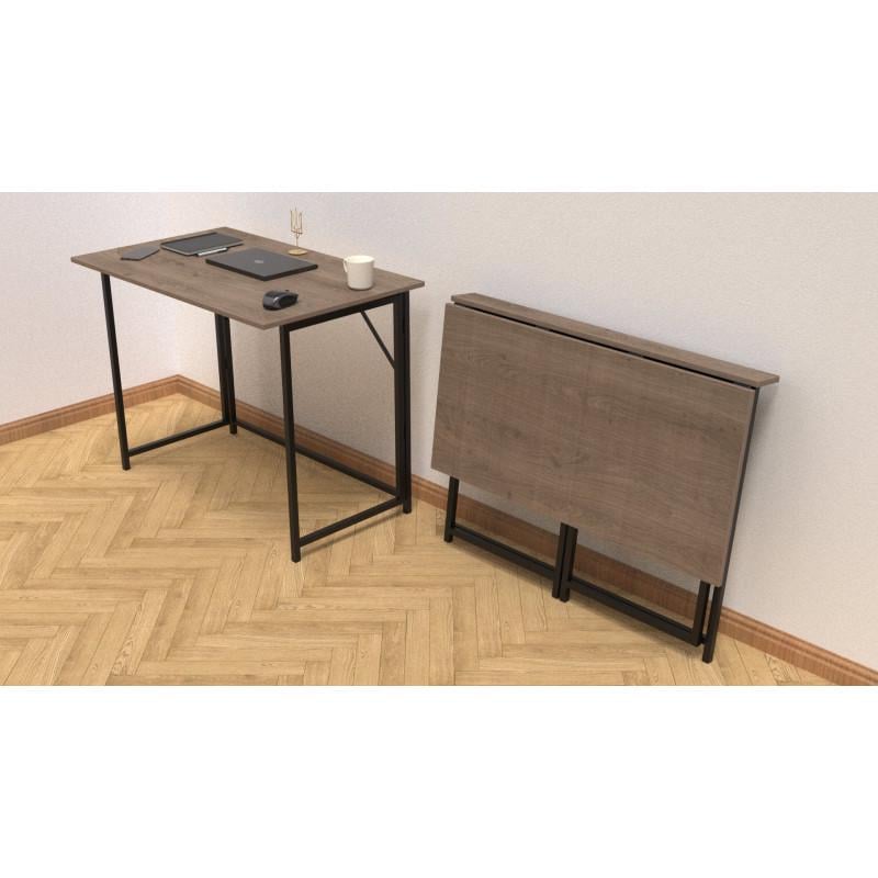 Стіл розкладний Ferrum-decor Moris метал/ДСП Чорний/Дуб Сонома Трюфель (FRD-104673) - фото 2 Стіл розкладний Ferrum-decor Moris метал/ДСП Чорний/Дуб Сонома Трюфель (FRD-104673) - фото 2