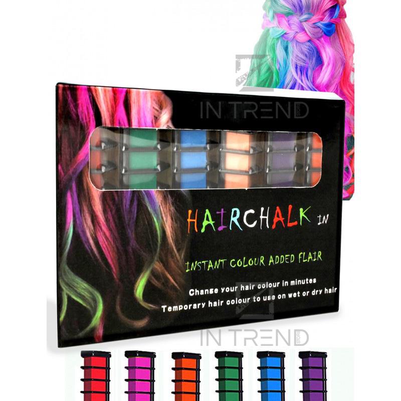 Набір крейди-гребінців для волосся Hair chalk 6 шт. Різнокольоровий (7204) - фото 2