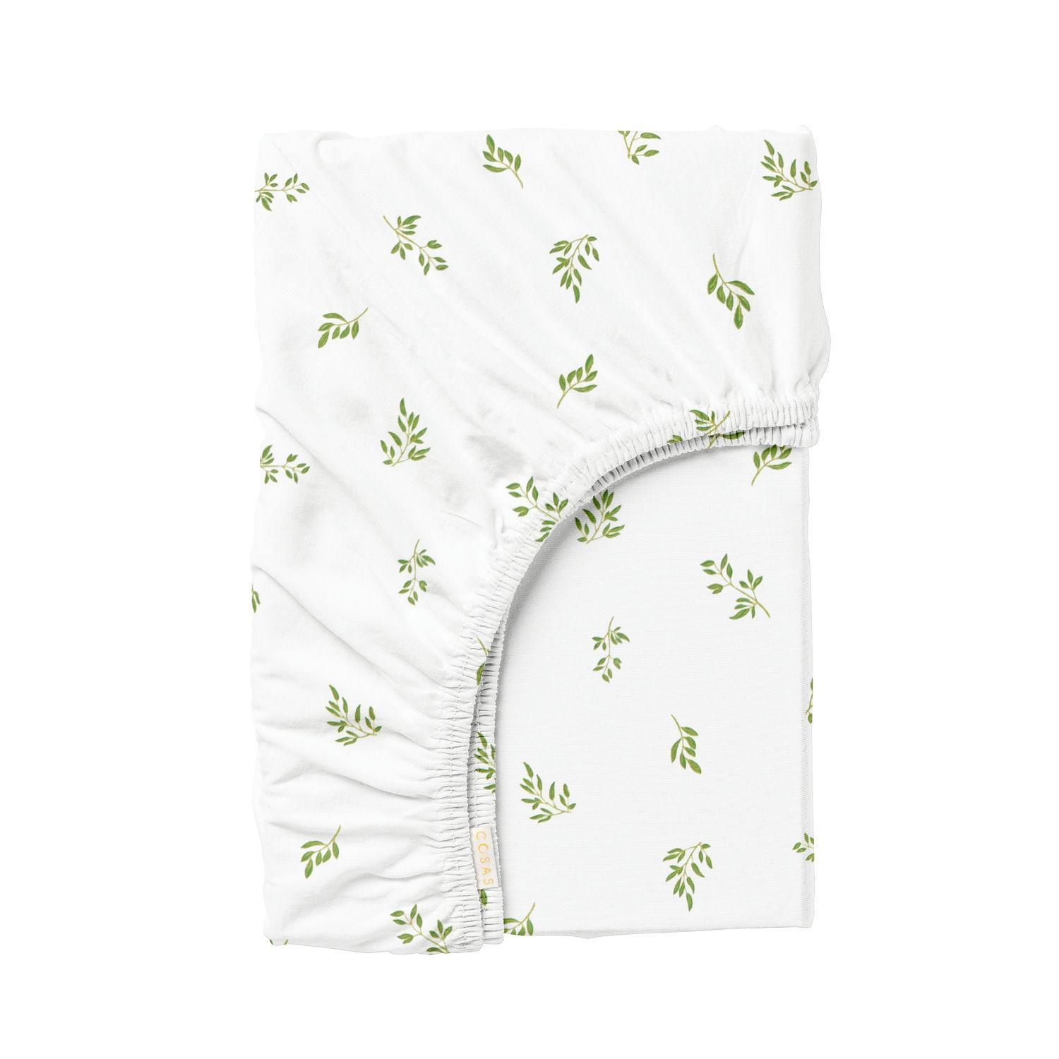 Простынь Cosas OLIVE LEAF на резинке в детскую кроватку 60х120 см (4822052271322)