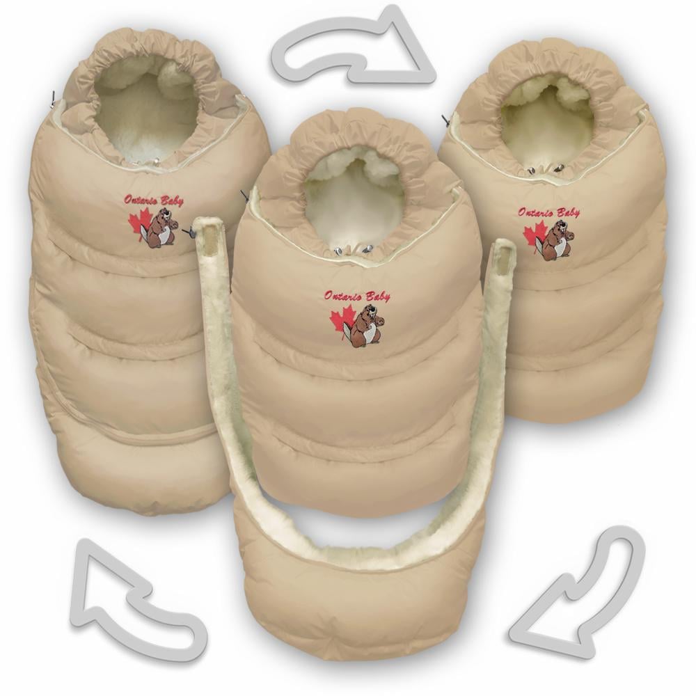 Конверт-трансформер пуховий 2в1 Alaska СС SMART с мехом Бежевый (ART-0000562) - фото 10