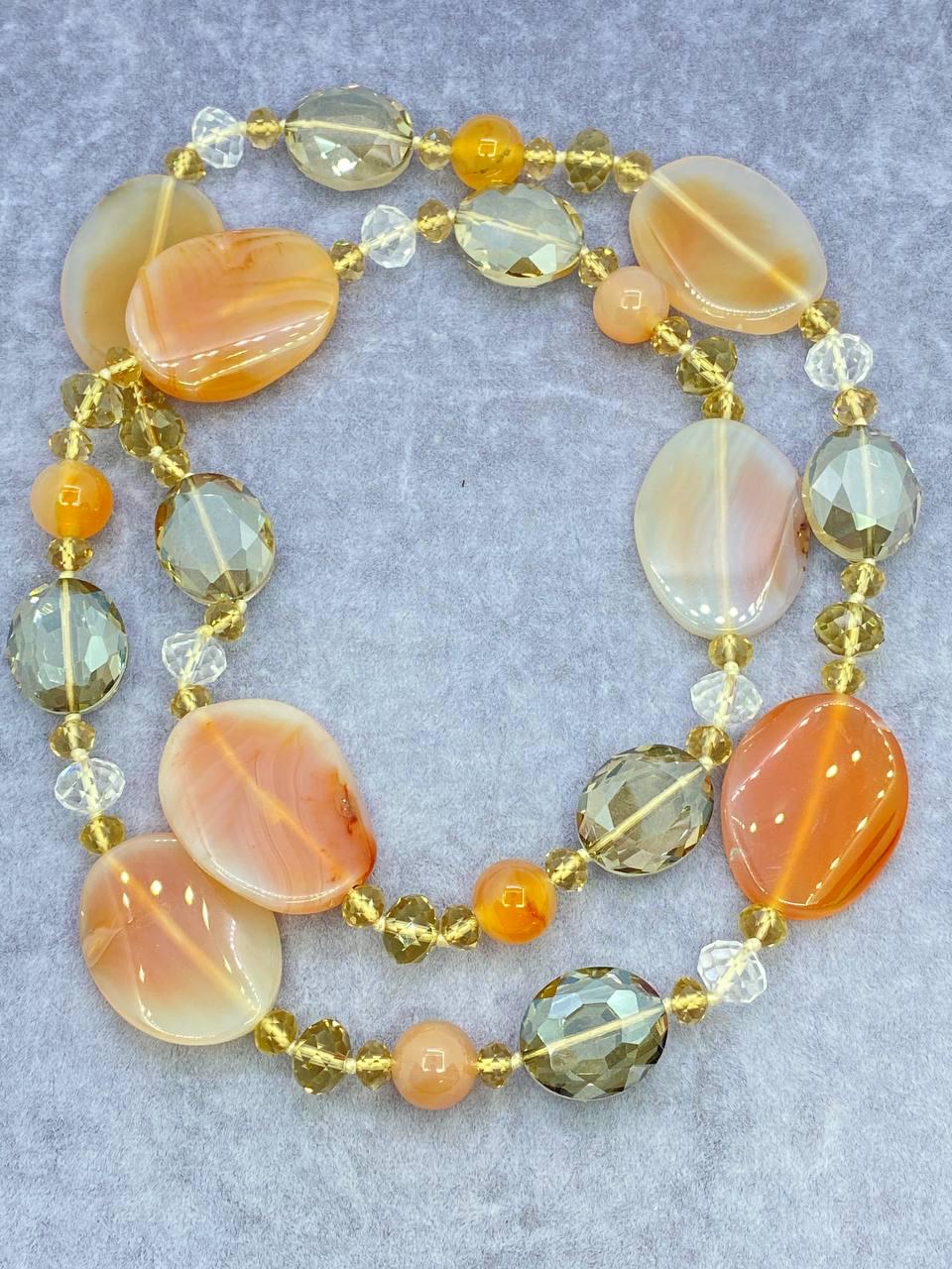 Бусы агат 95 см Разноцветный (593-3)