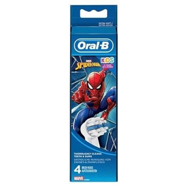 Сменные насадки для зубной щетки Oral-B Kids Spider-Man, 4 шт Сменные насадки для зубной щетки Oral-B Kids Spider-Man, 4 шт