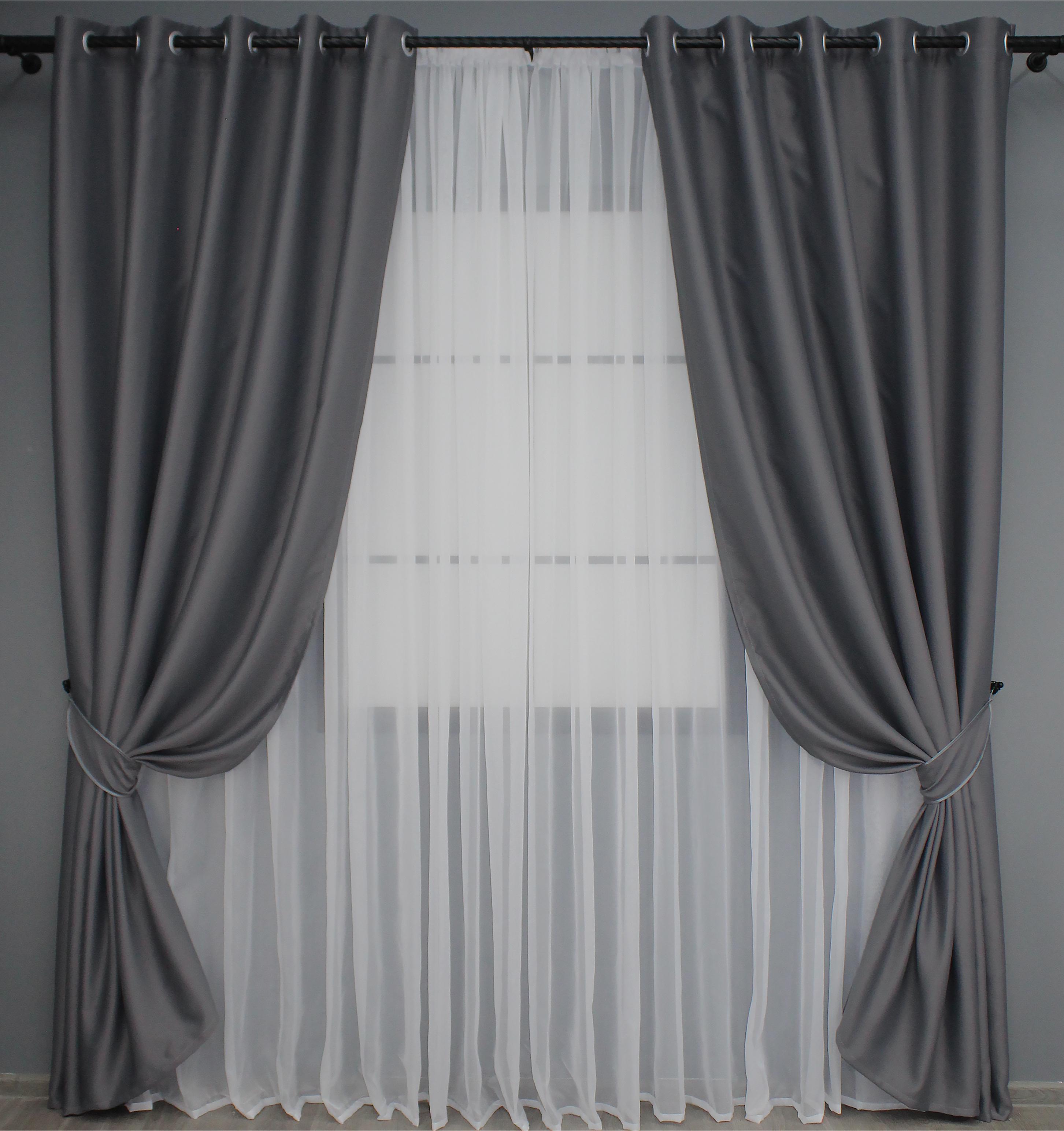 Комплект штор на люверсах VR-Textil Блэкаут Bagema Rvs № 1241ш 150х250 см 2 шт. Темно-серый (37-0013) - фото 1 Комплект штор на люверсах VR-Textil Блэкаут Bagema Rvs № 1241ш 150х250 см 2 шт. Темно-серый (37-0013) - фото 1