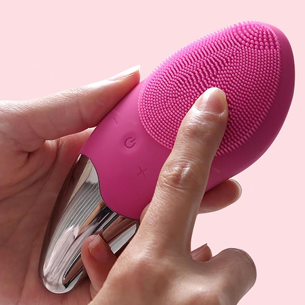 Щітка масажна Silicon Sonic Brush для чищення обличчя Pink (c6e7a9a2) - фото 8