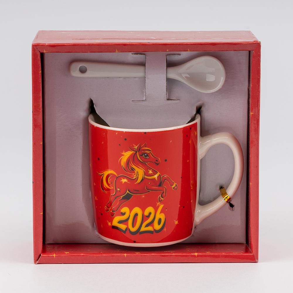Чашка з ложечкою Символ 2026 Вогняний Кінь 200 мл (9250-003) - фото 3 Чашка з ложечкою Символ 2026 Вогняний Кінь 200 мл (9250-003) - фото 3