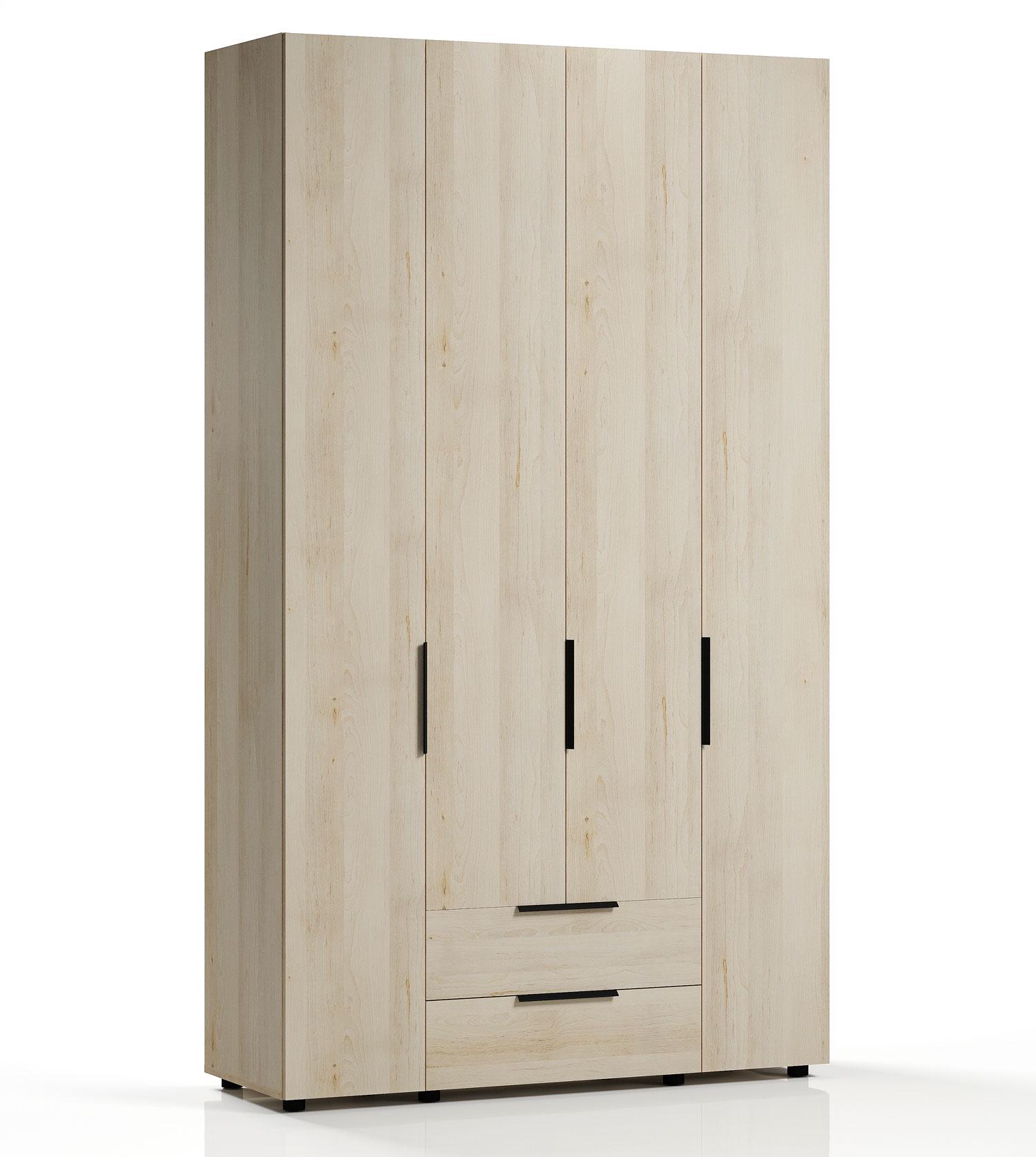 Шкаф для одежды Orange-Line Лира 140 4-х дверной с ящиками Бук артизан перламутровый (407329)