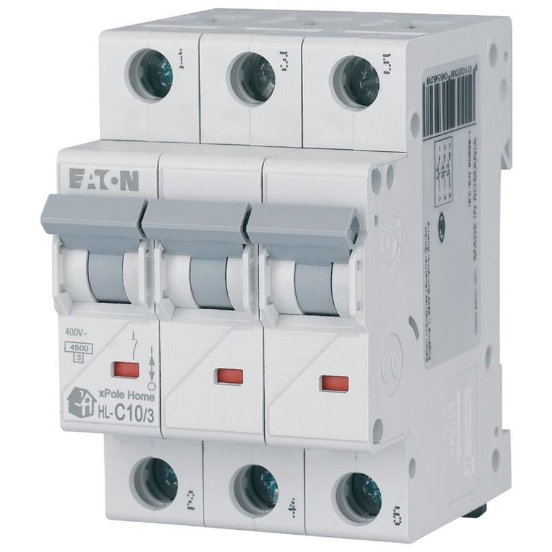 Автоматический выключатель Eaton HL 3P 10А 4,5kA C (194789)