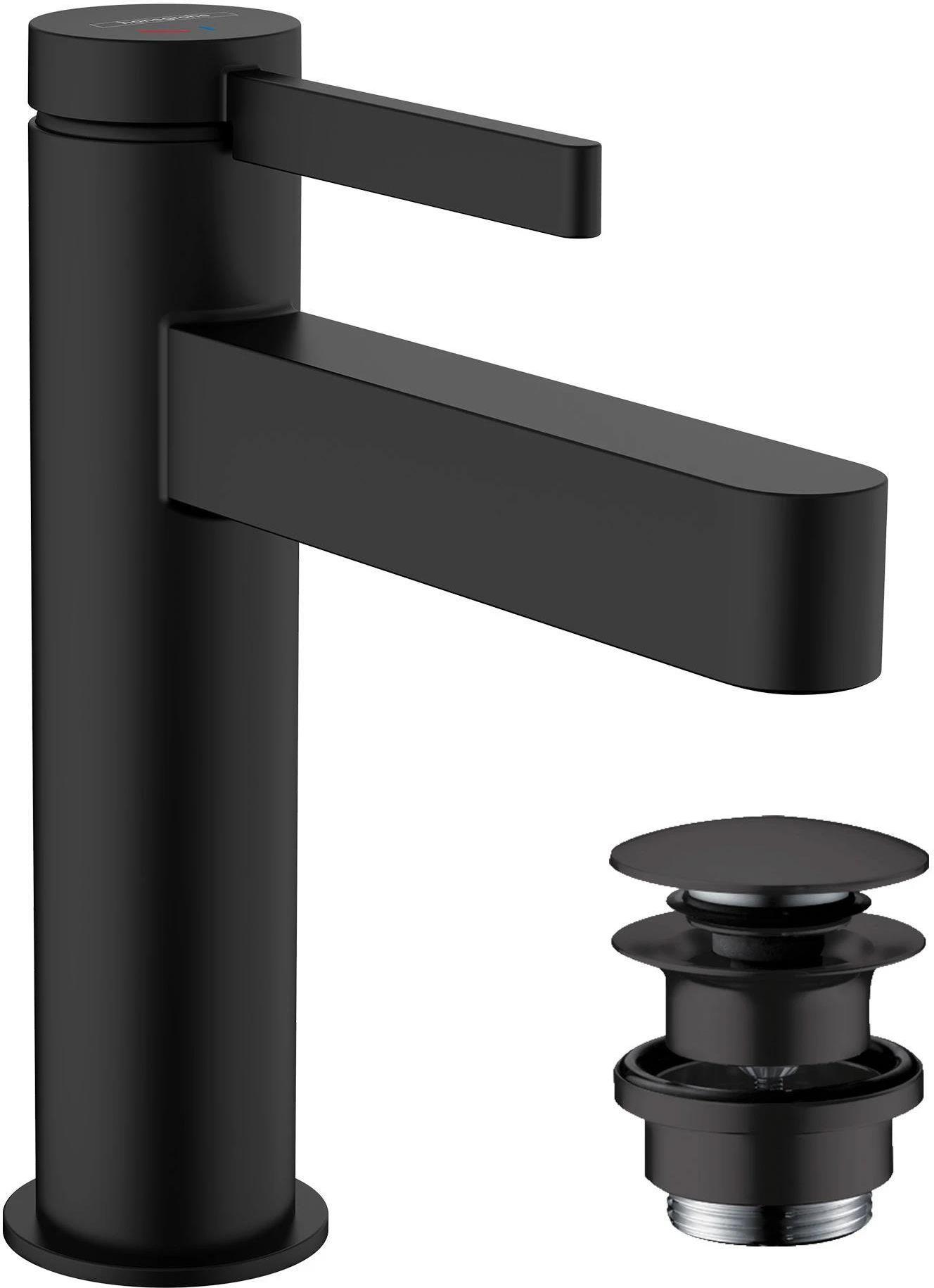 Смеситель для умывальника Hansgrohe Finoris 110 Coolstart Черный матовый (76024670)