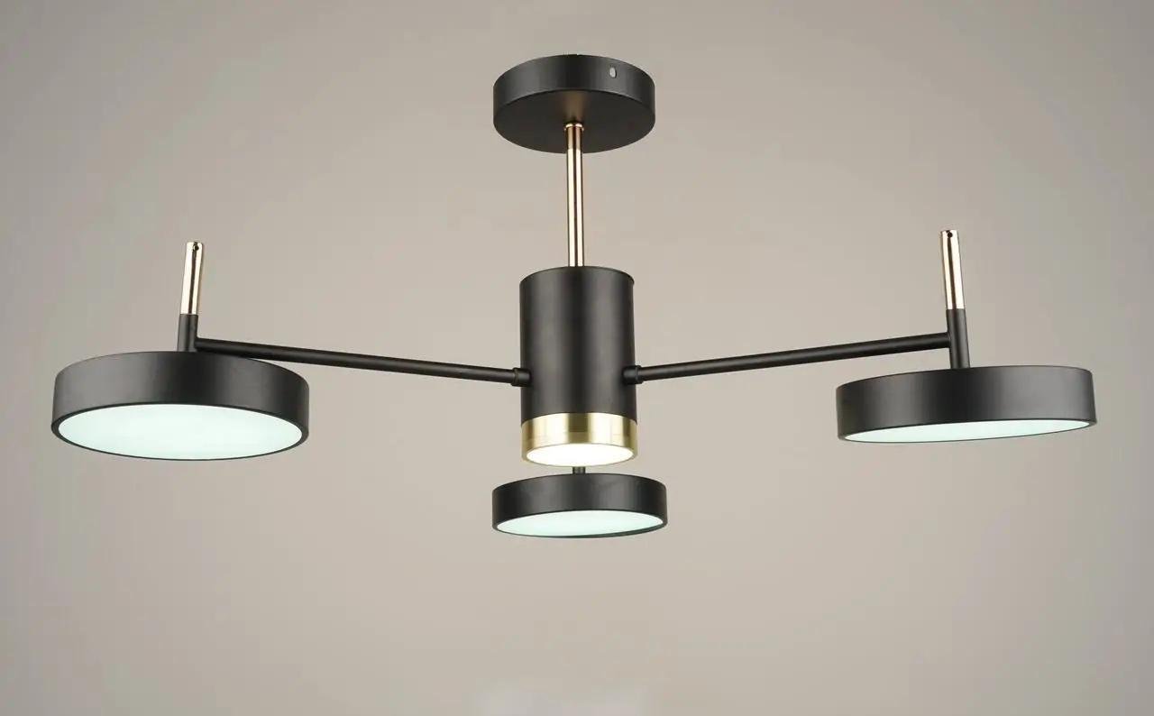 LED-люстра потолочная Sirius с тремя плафонами 3000/6500К IP20 B N4192/3 BK 42W Черно-золотой (28689622)