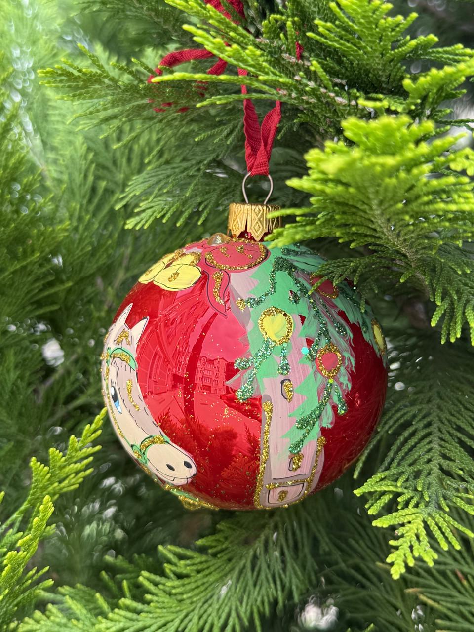 Куля ялинкова скляна Кінь символ 2026 року 8 см - фото 2 Куля ялинкова скляна Кінь символ 2026 року 8 см - фото 2