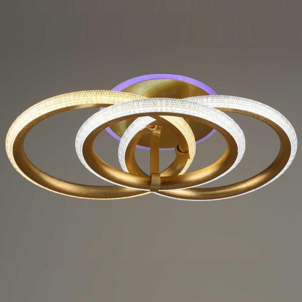 Люстра светодиодная Sirius на три плафона 78W 3000/6500К Золотой (B S2133/3)