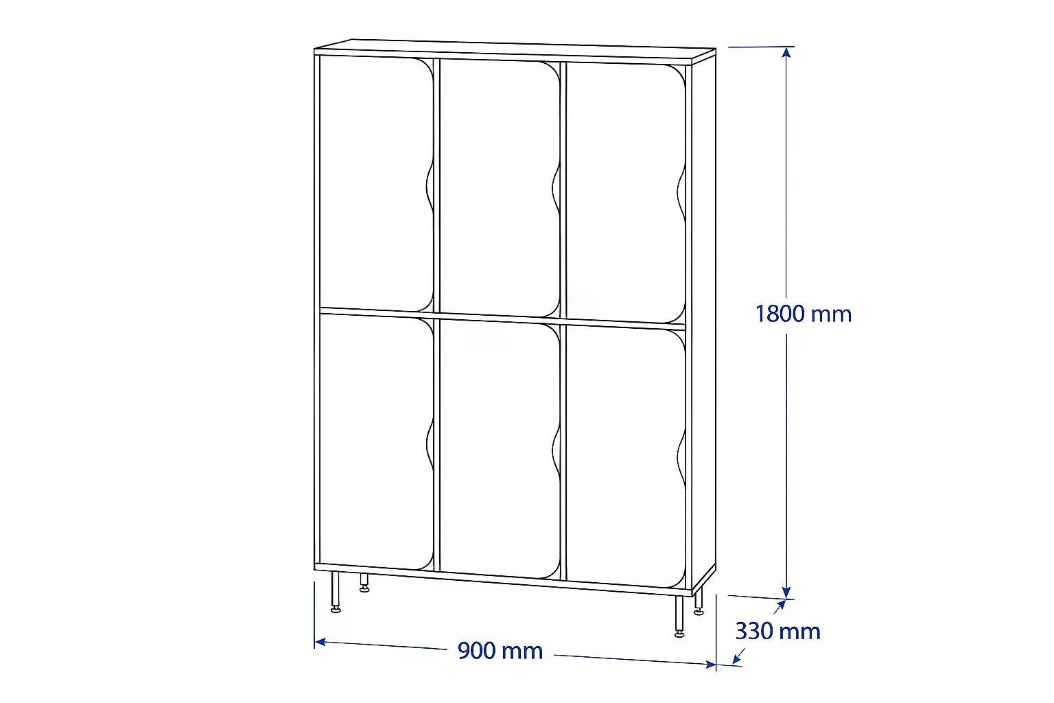 Шафа 6-секційна DS-56 металевих регульованих опорах Лаванда/Білий - фото 3 Шафа 6-секційна DS-56 металевих регульованих опорах Лаванда/Білий - фото 3