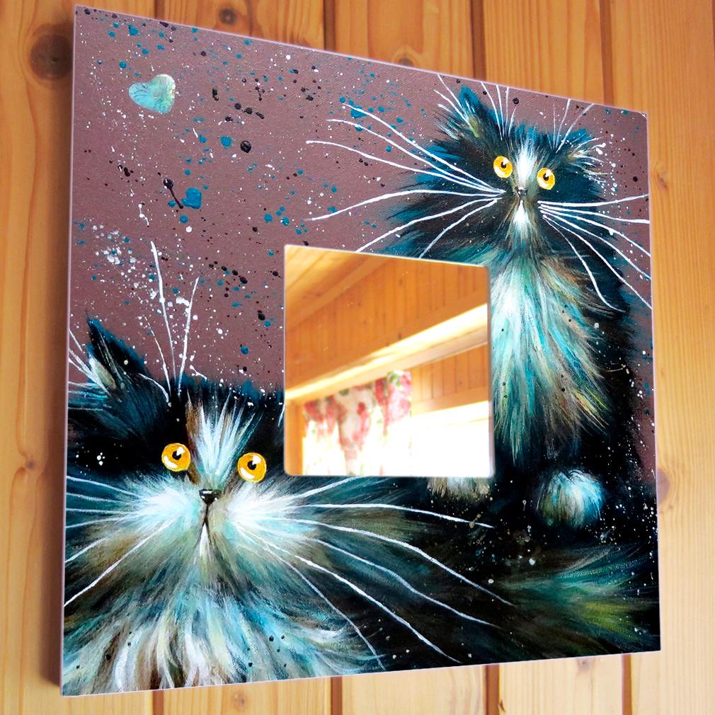 Зеркало декоративное Смешные коты 260х260 мм (M00028) Зеркало декоративное Смешные коты 260х260 мм (M00028)