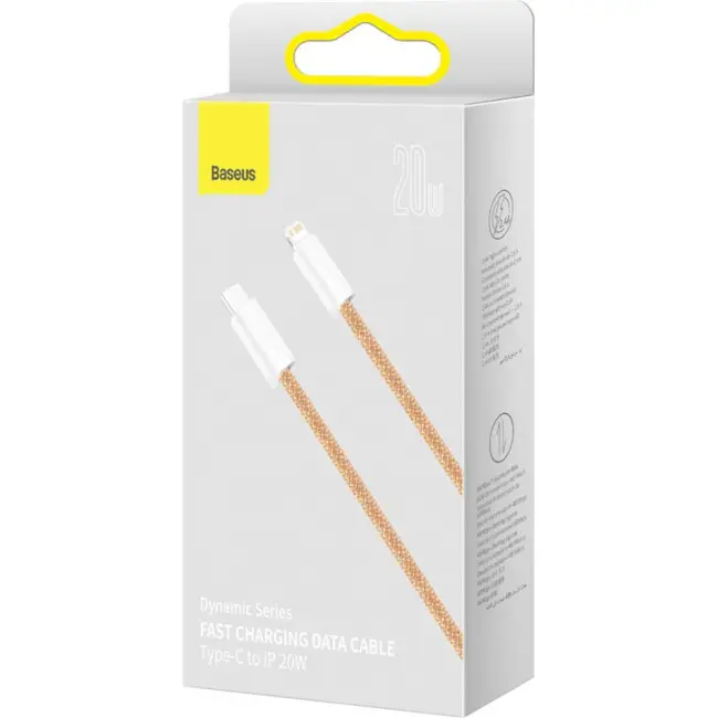 Кабель BASEUS Dynamic Series Fast Charging Cable Type-C to Lightning CALD000107 20W 2 м Orange - фото 6