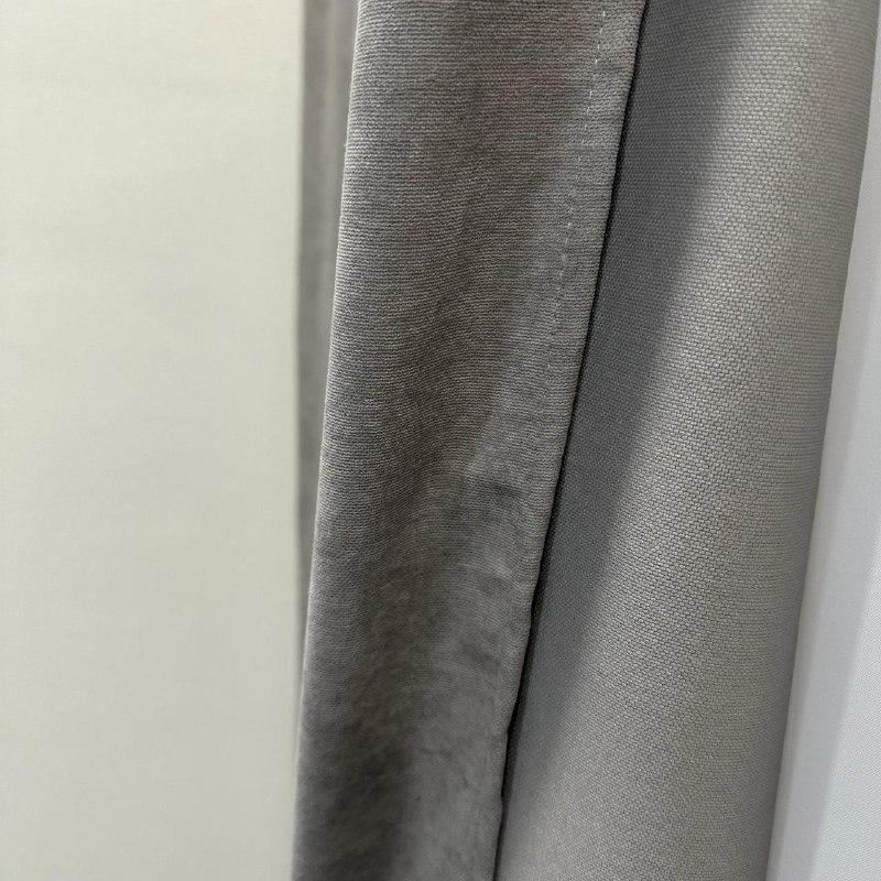 Комплект штор микровелюр 2 шт. 1,5х2,7 м готовые на шторной тесьме 6 см Серый (petek-V44) - фото 8 Комплект штор микровелюр 2 шт. 1,5х2,7 м готовые на шторной тесьме 6 см Серый (petek-V44) - фото 8