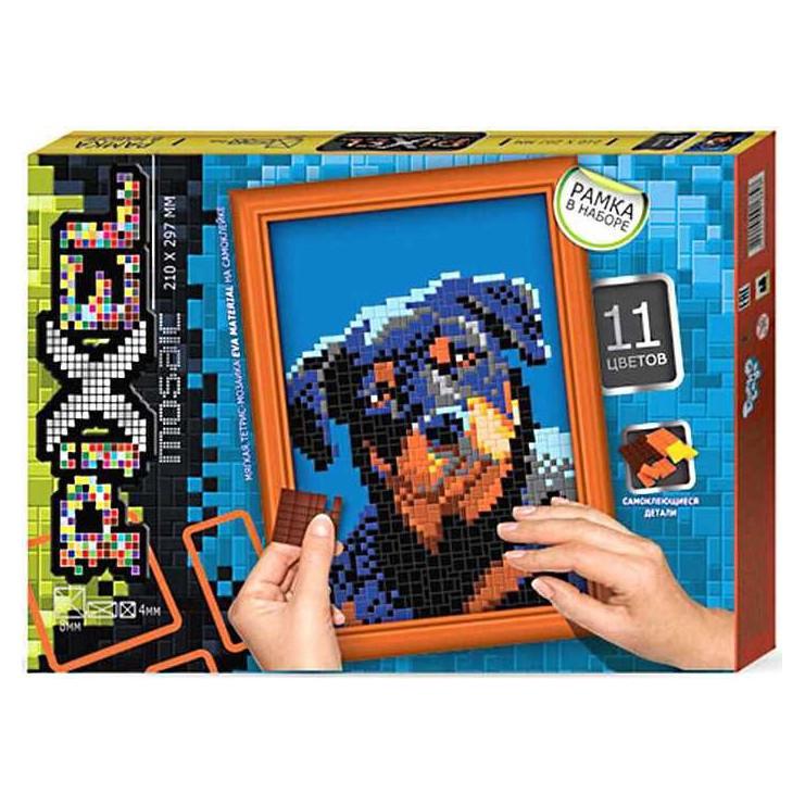 Набір для творчості Danko Toys Мозаїка Піксель Ротвейлер РМ-01-10 21х29,7 см рамка в наборі (RLT46945)