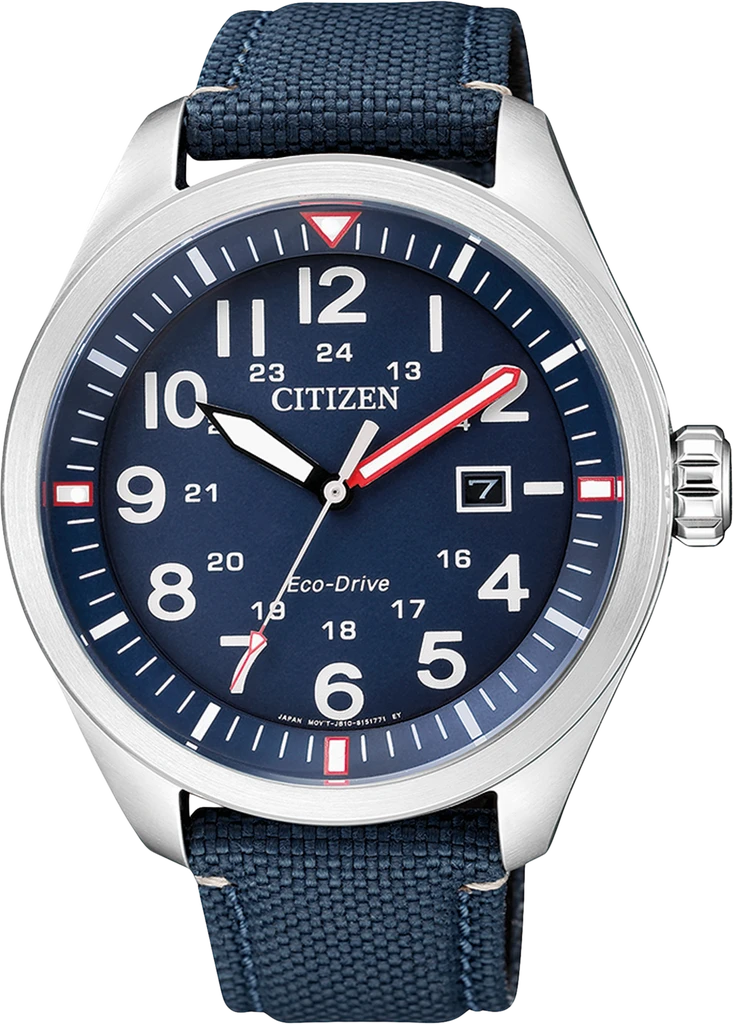 Наручний годинник чоловічий Citizen AW5000-16L Eco-Drive з сталевим корпусом/синім циферблатом та водозахистом 100 м
