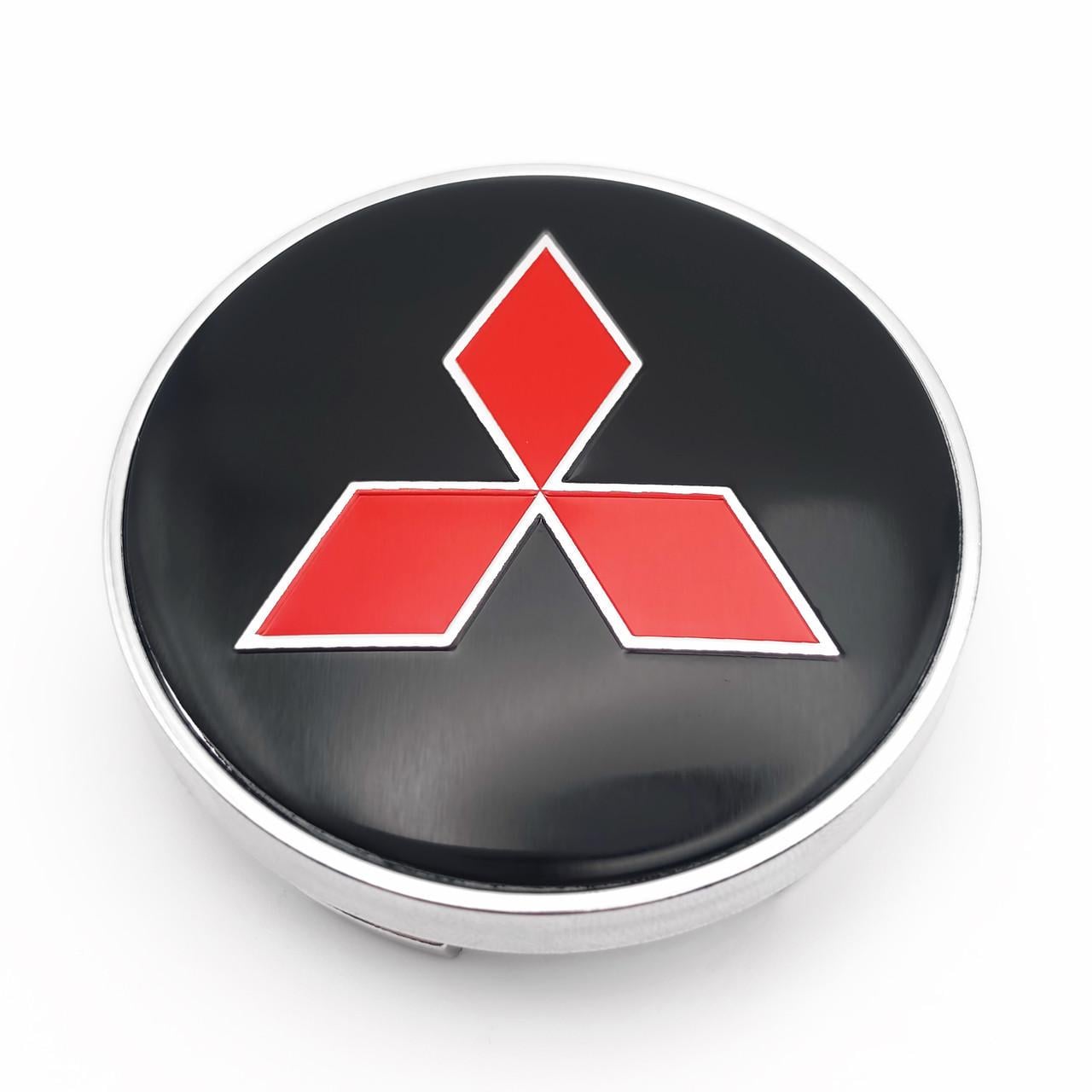Ковпачок заглушка маточини колеса Mitsubishi 60 мм Чорний/Червоний (3009582309)