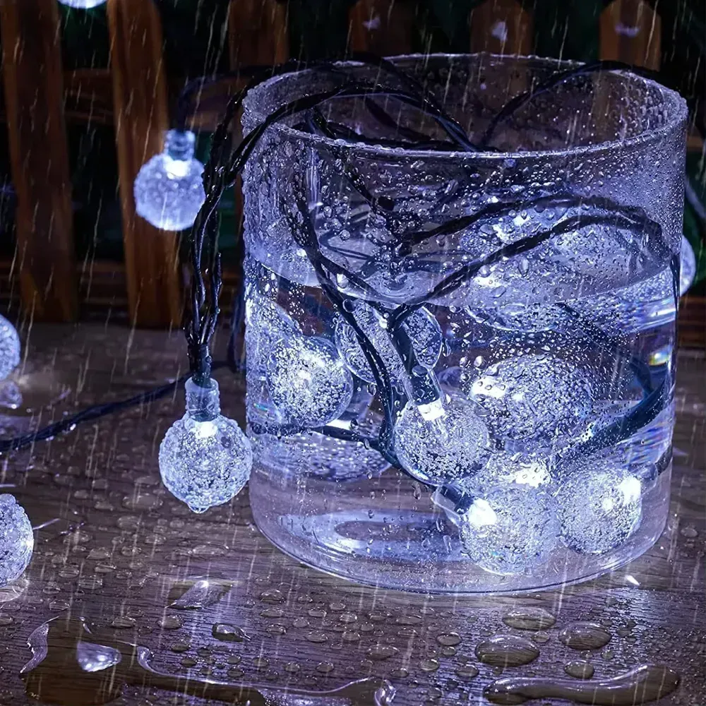 Гирлянда уличная Лампочки от солнечной панели 20 м 100 LED Холодный белый (234576481) - фото 8