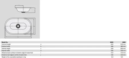 Умивальник Kaldewei Centro (903206003001) - фото 2 Умивальник Kaldewei Centro (903206003001) - фото 2