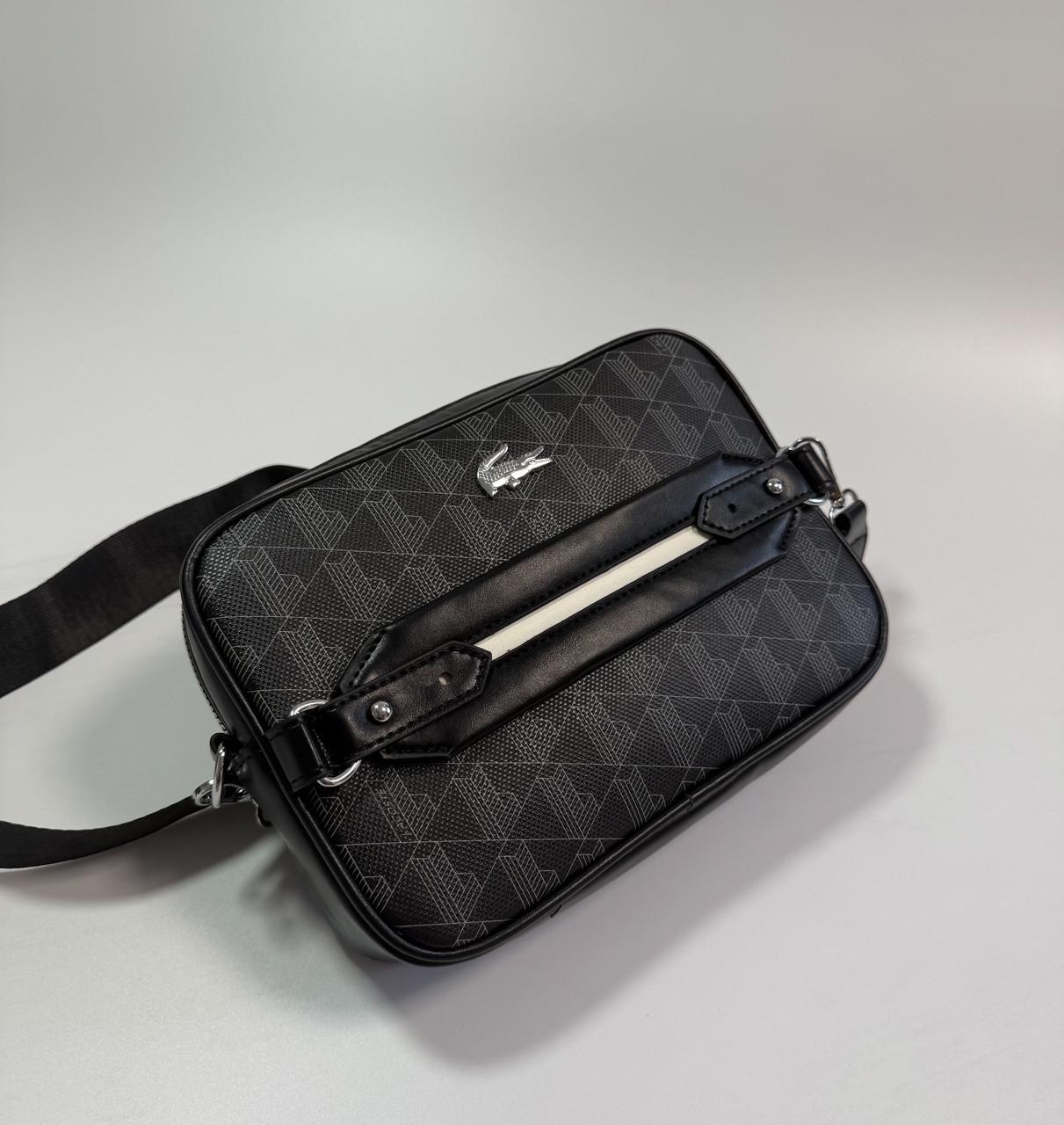 Сумка Lacoste monogram через плечо Черный - фото 7