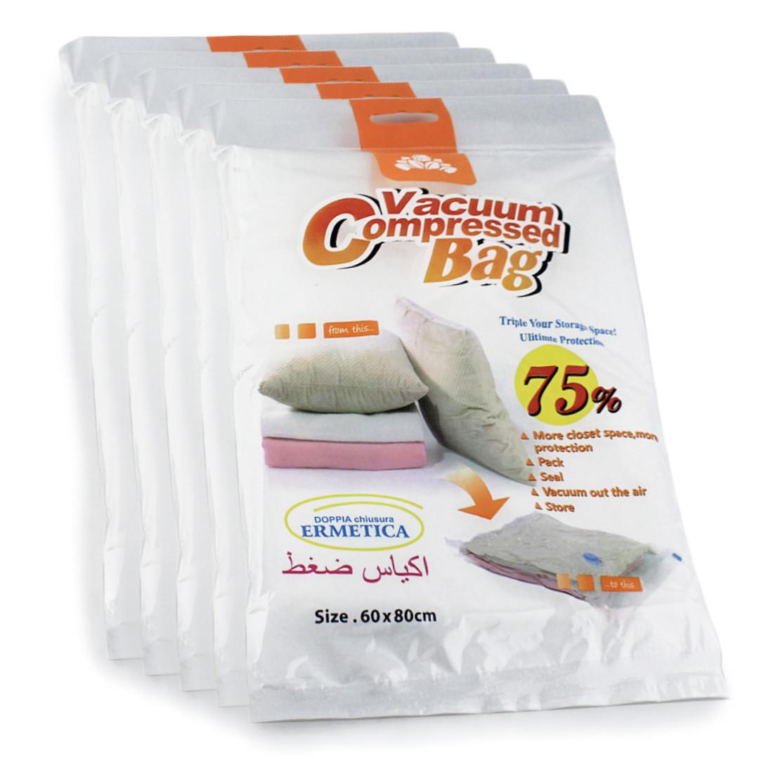Вакуумні пакети для одягу та речей зберігання 5 шт. 60х80 см (2423600611) - фото 1