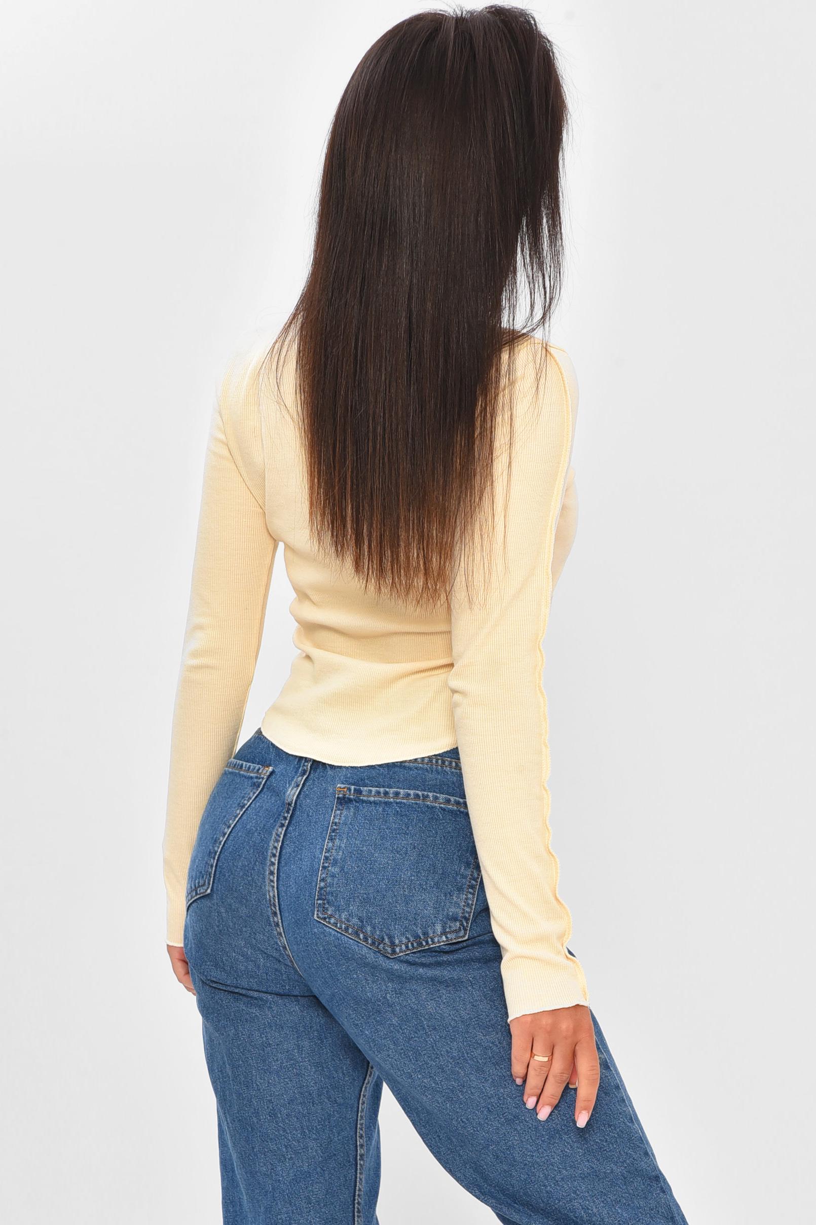 Кофта жіноча 204284 однотонна S-M Бежевий (204284_!324831_42-44) - фото 3 Кофта жіноча 204284 однотонна S-M Бежевий (204284_!324831_42-44) - фото 3