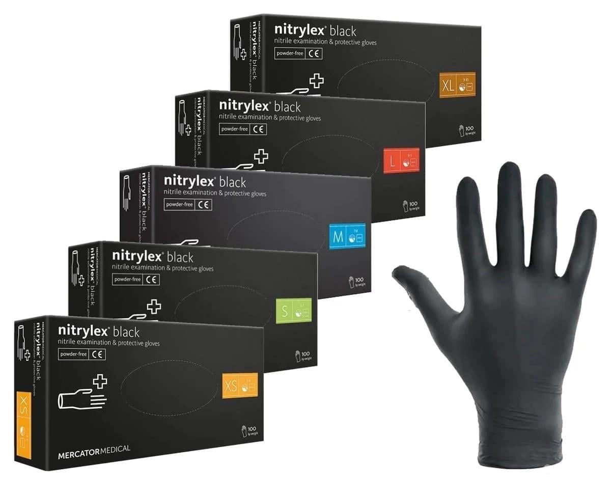 Рукавички Nitrylex нітрилові L 100 шт. Black (MYS _GPA)