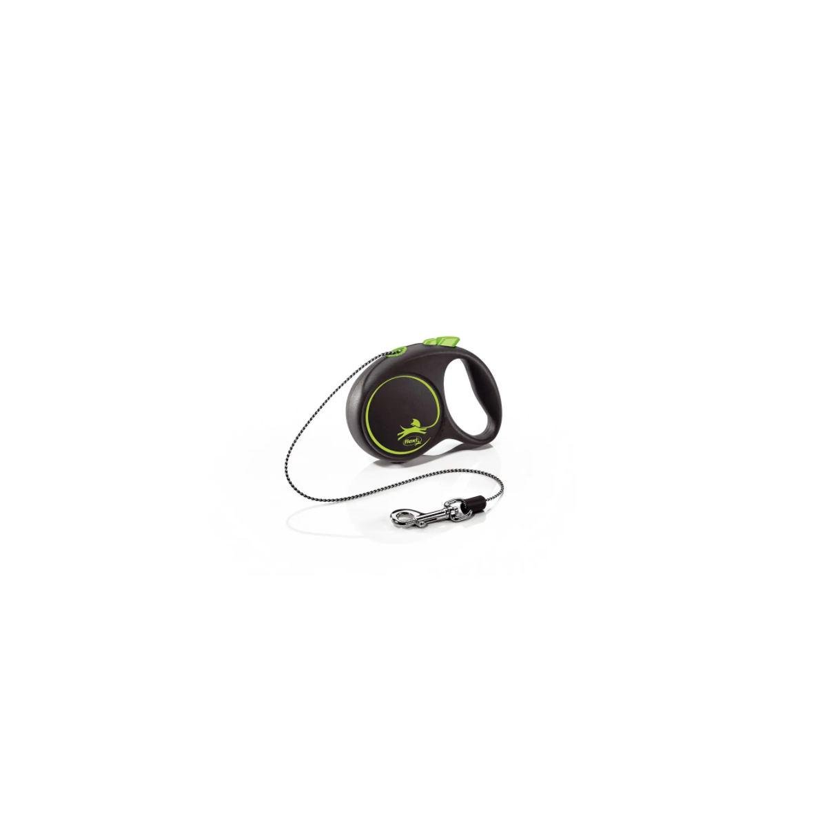 Поводок-рулетка Flexi Black Design ХS трос 3 м Зеленый (4000498033227)