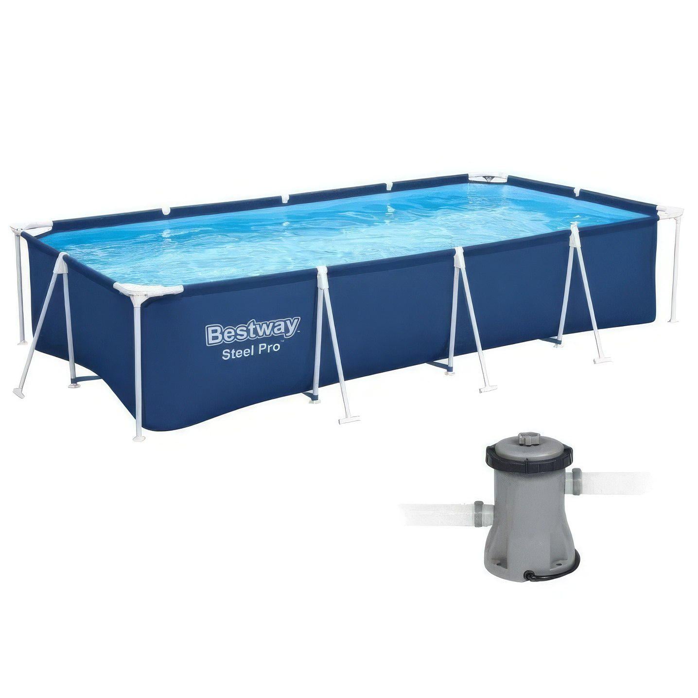 Бассейн каркасный прямоугольный Bestway 56424 с фильтр-насосом 400×211×81 см (35245485)