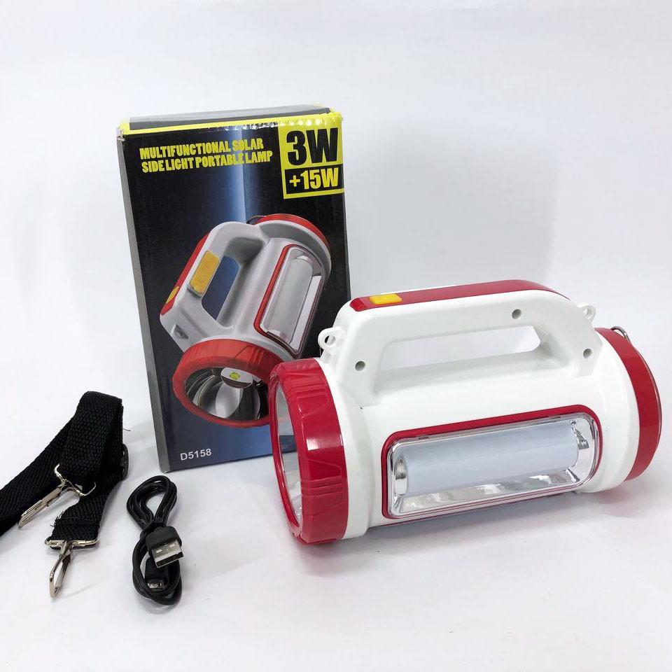 Ліхтар кемпінговий 5158-LED-COB із сонячною панеллю (ws39417)