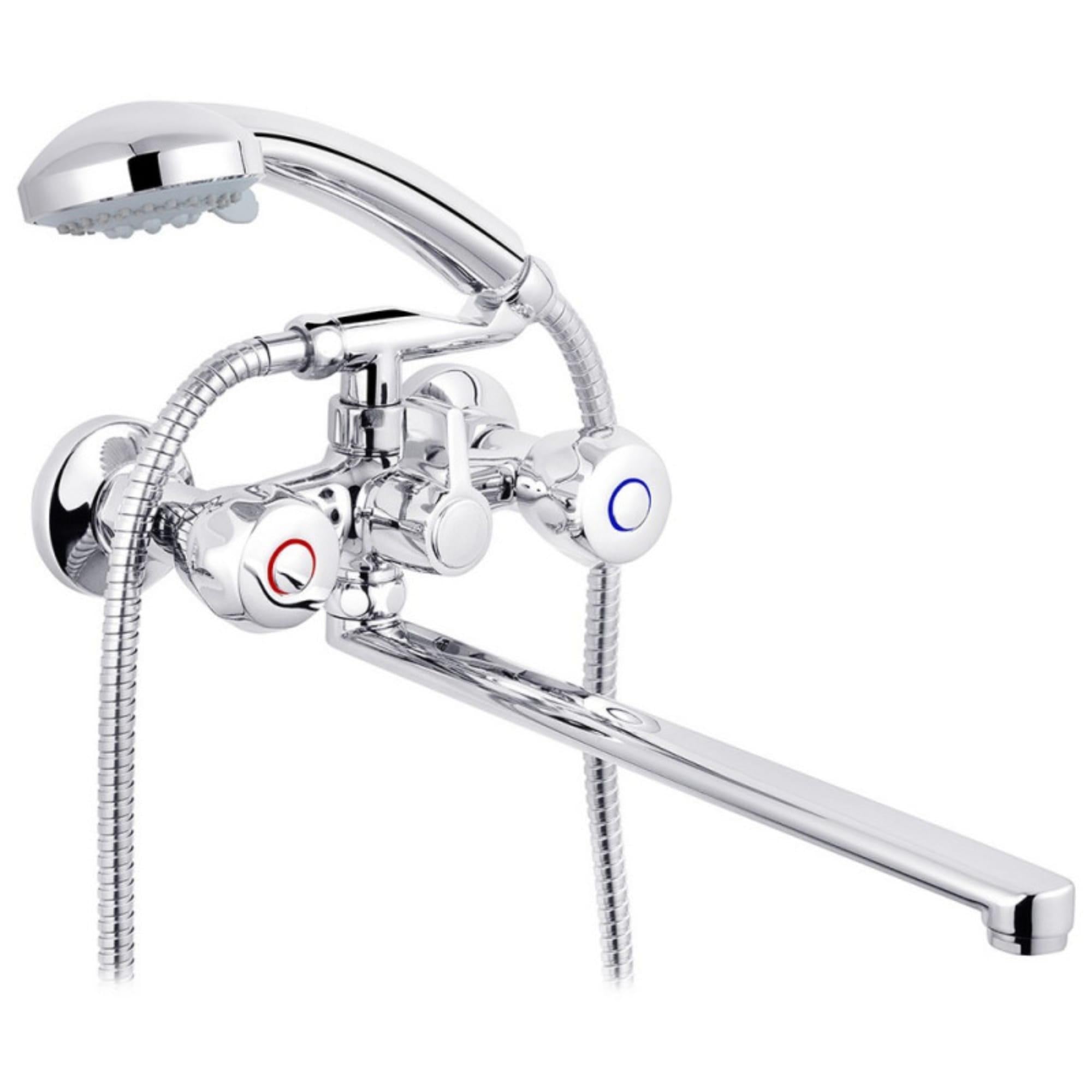 Смеситель для ванны Kroner KRP Hamburg C070 двухвентильный с ручной лейкой Хром (CV012067)