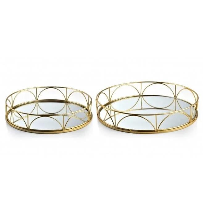 Комплект металевих круглих підносів Flora Lucas 2 шт. (35514)