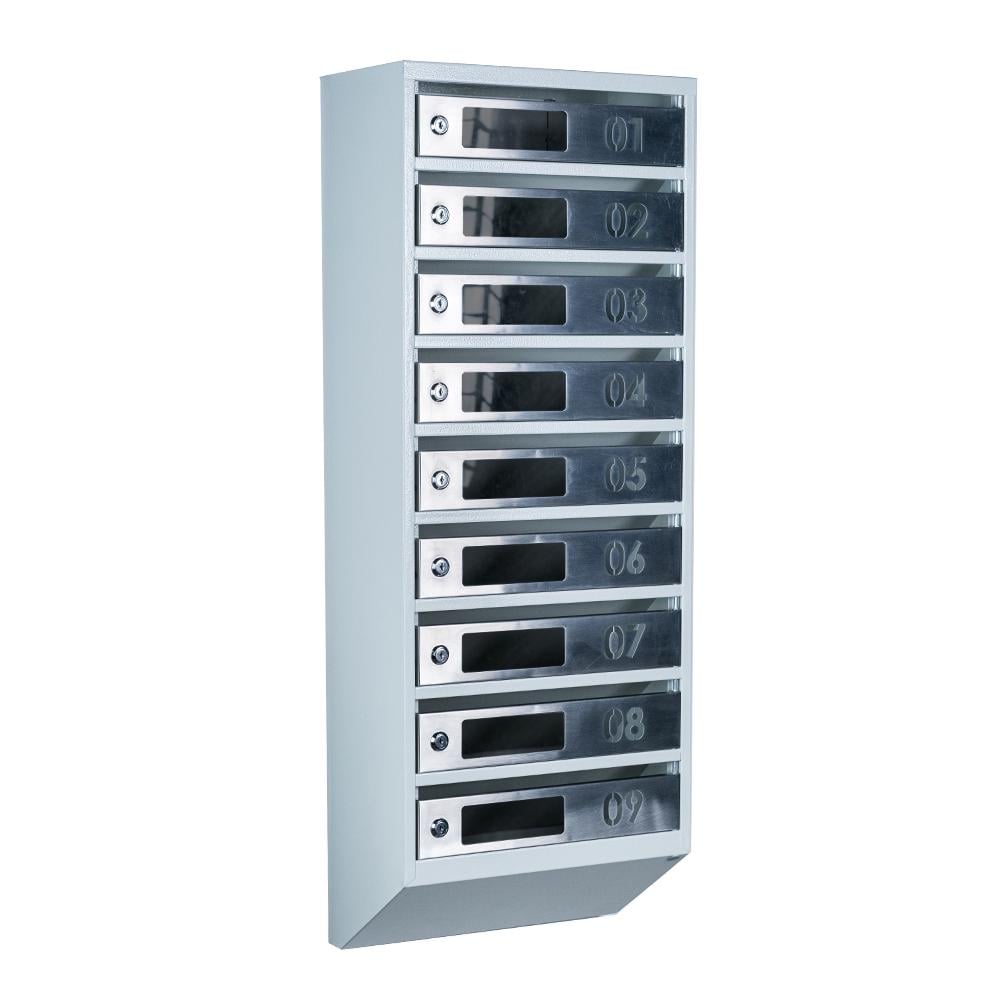 Ящик почтовый многосекционный ЯП09D Серый/Нержавеющая сталь (24061092)