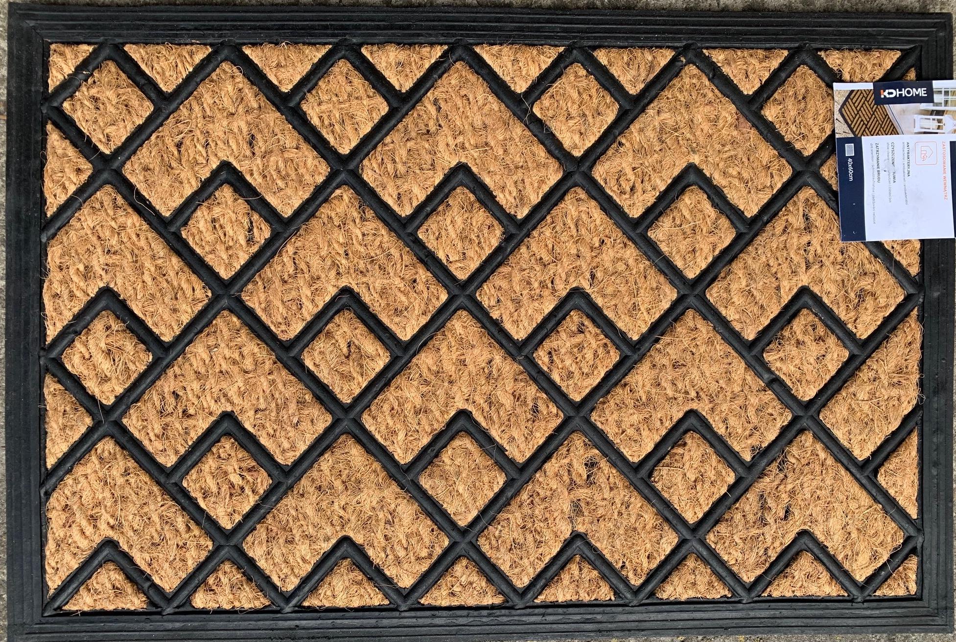 Грязезащитный коврик резиновый KDHOME Панама кокос Ромбы 40х60 см (33165204)