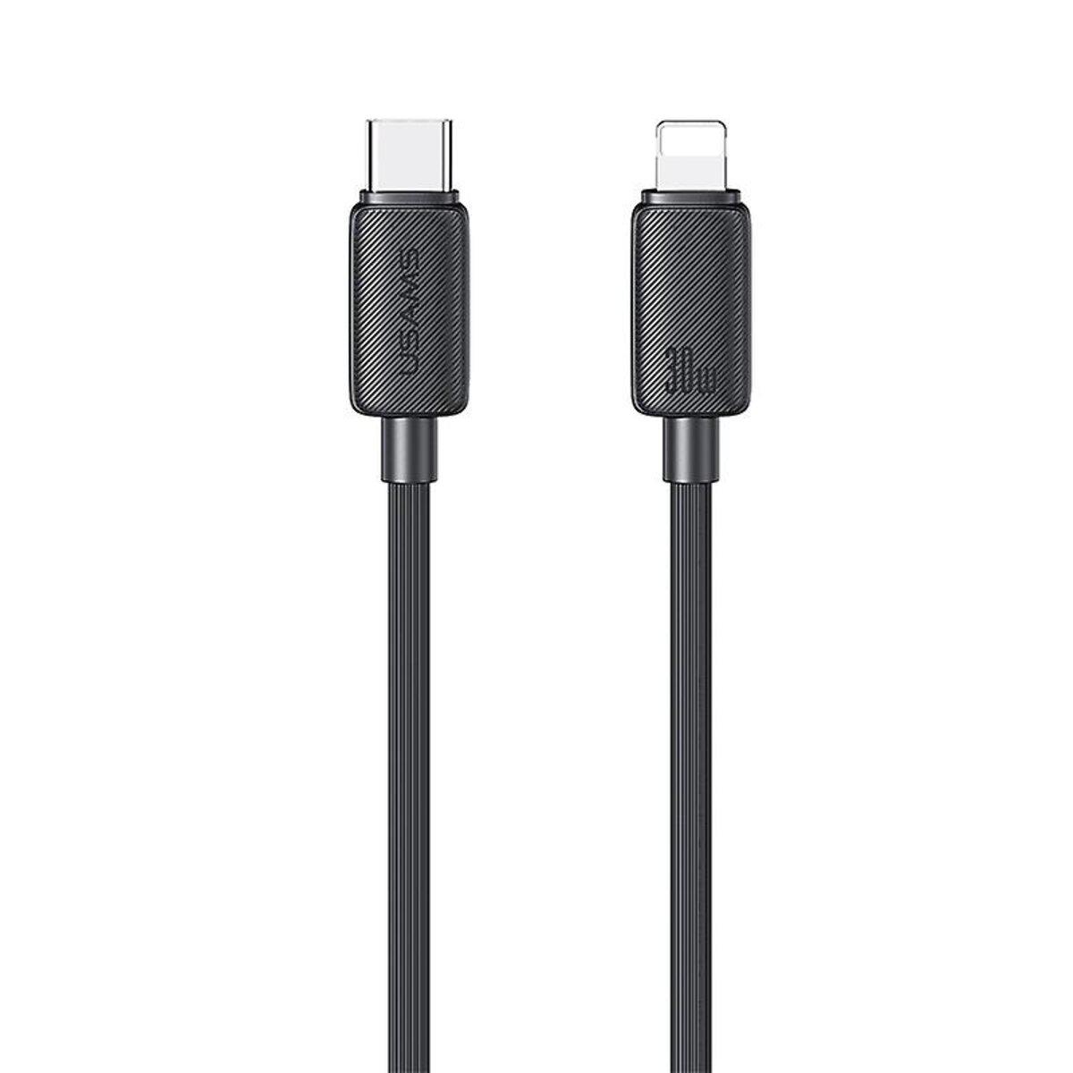 Кабель Usams US-SJ692 30W Striped Data Cable Type-C To Lightn Black (605498)