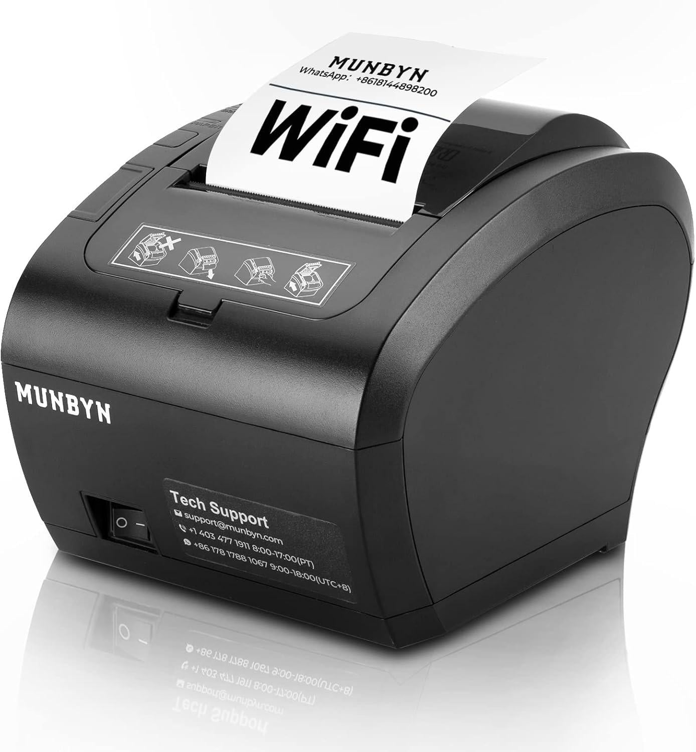 Чековый термопринтер MUNBYN Wi-Fi LAN USB POS 80 мм с автообрезчиком