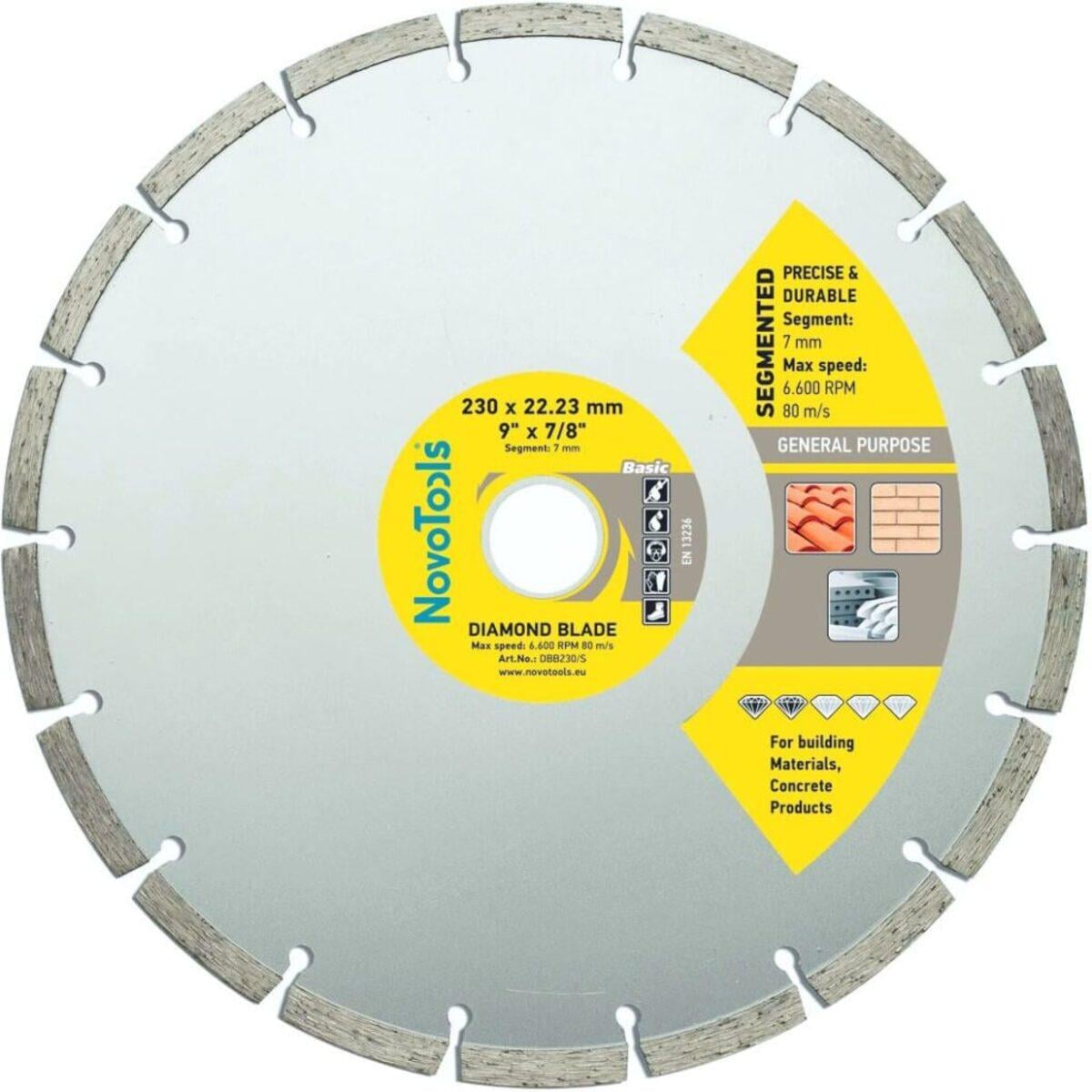 Диск алмазний сегментний NovoTools Basic 230 мм 7х22,23 мм 25 шт. (017389)