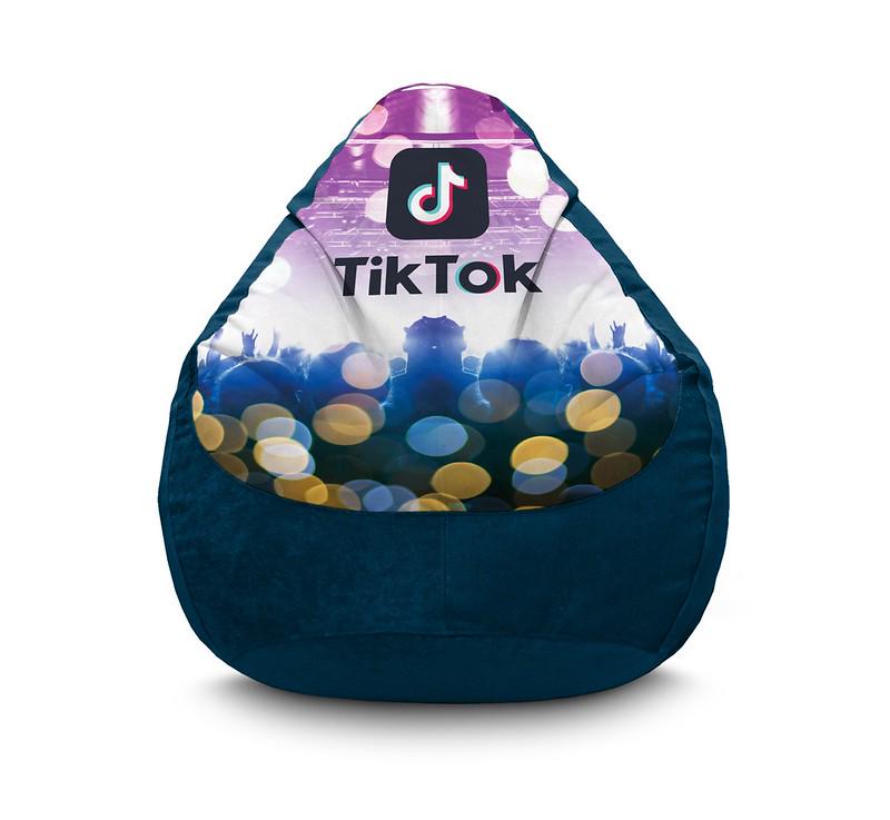 Кресло мешок iPuff Tik Tok Disco Флок XL 80x110 см Синий Кресло мешок iPuff Tik Tok Disco Флок XL 80x110 см Синий