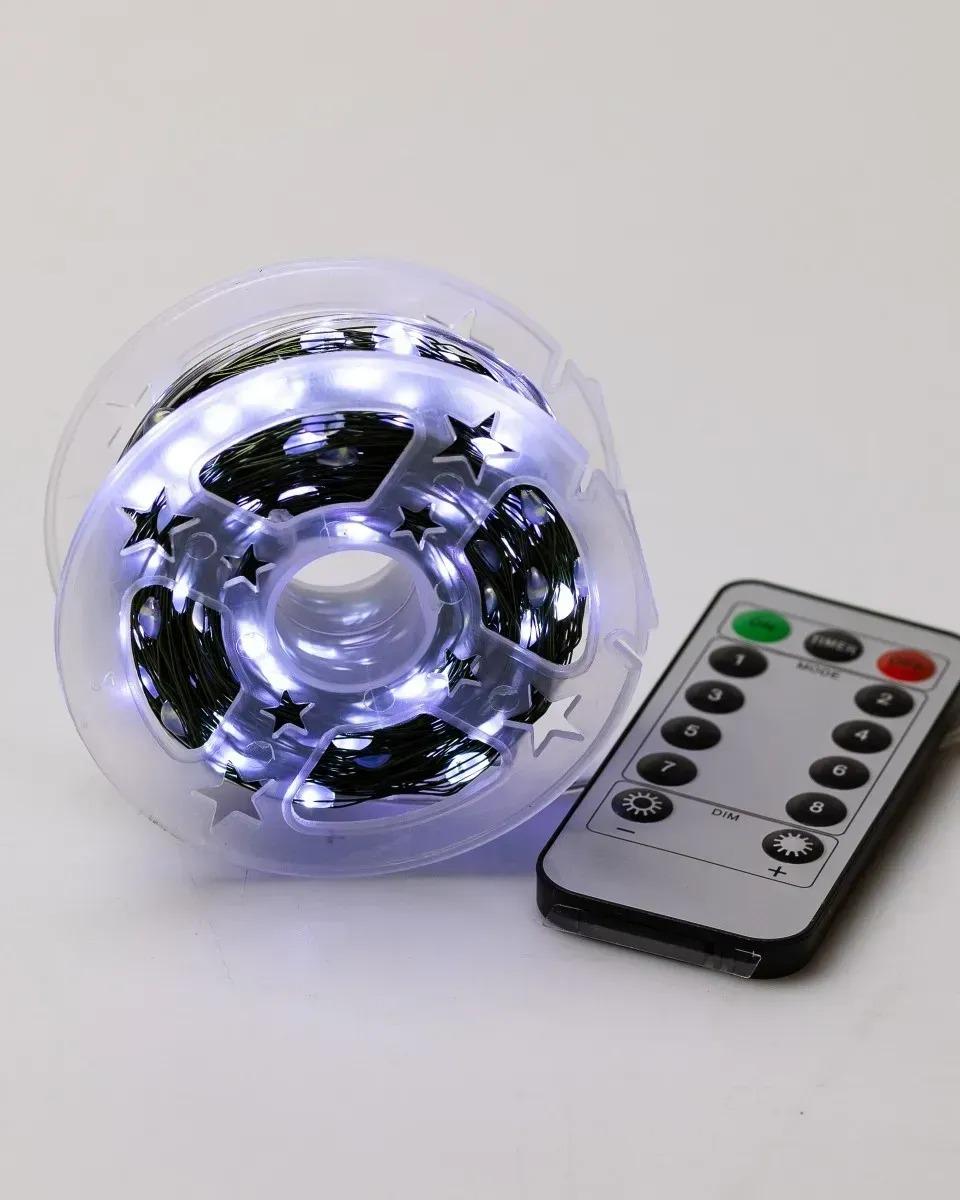 Гирлянда светодиодная Роса зеленый провод с пультом 50 м 500 Led Белый (R33985-1) Гирлянда светодиодная Роса зеленый провод с пультом 50 м 500 Led Белый (R33985-1)