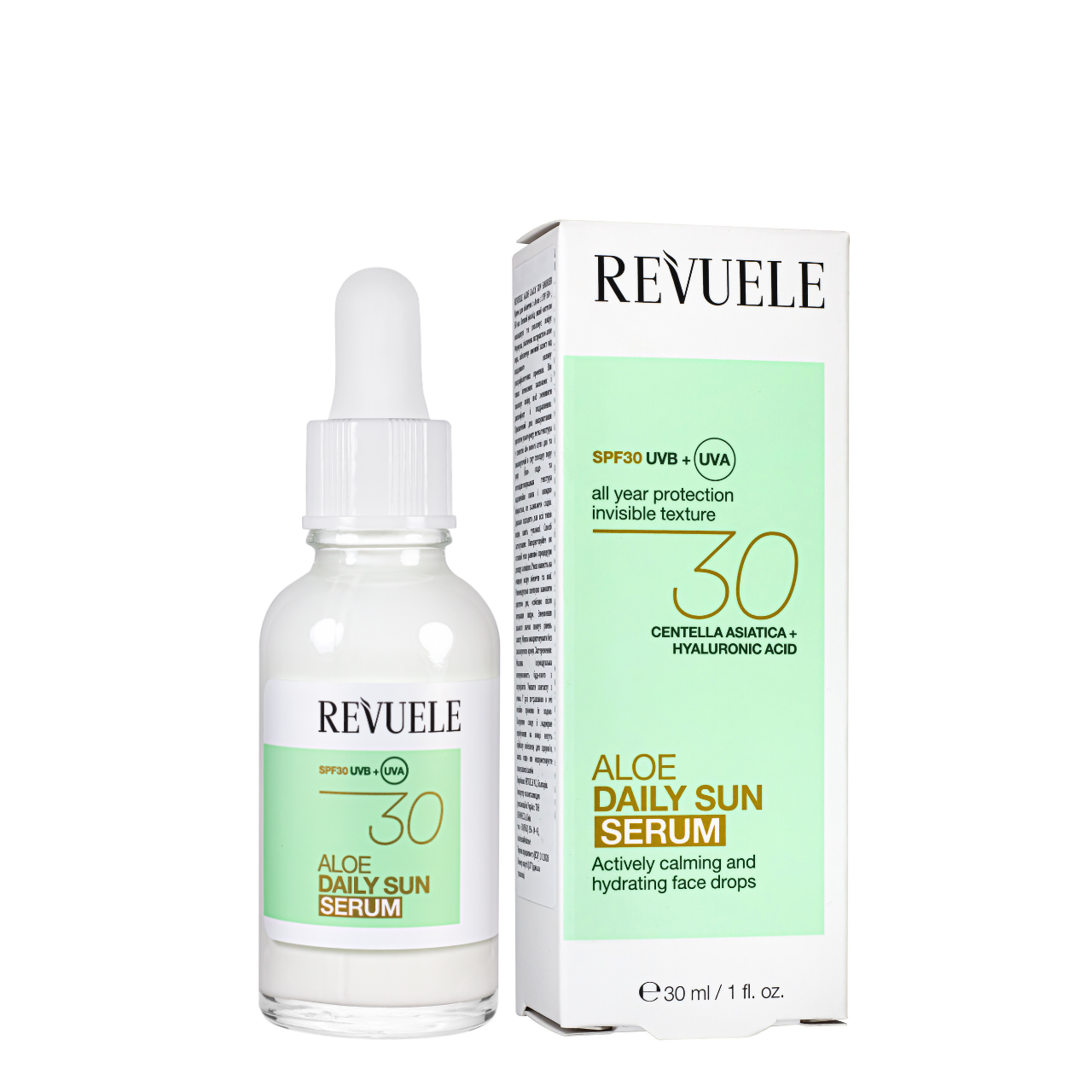 Сыворотка для лица солнцезащитная SPF30 Revuele с алоэ и центеллой 30 мл (2576194072)