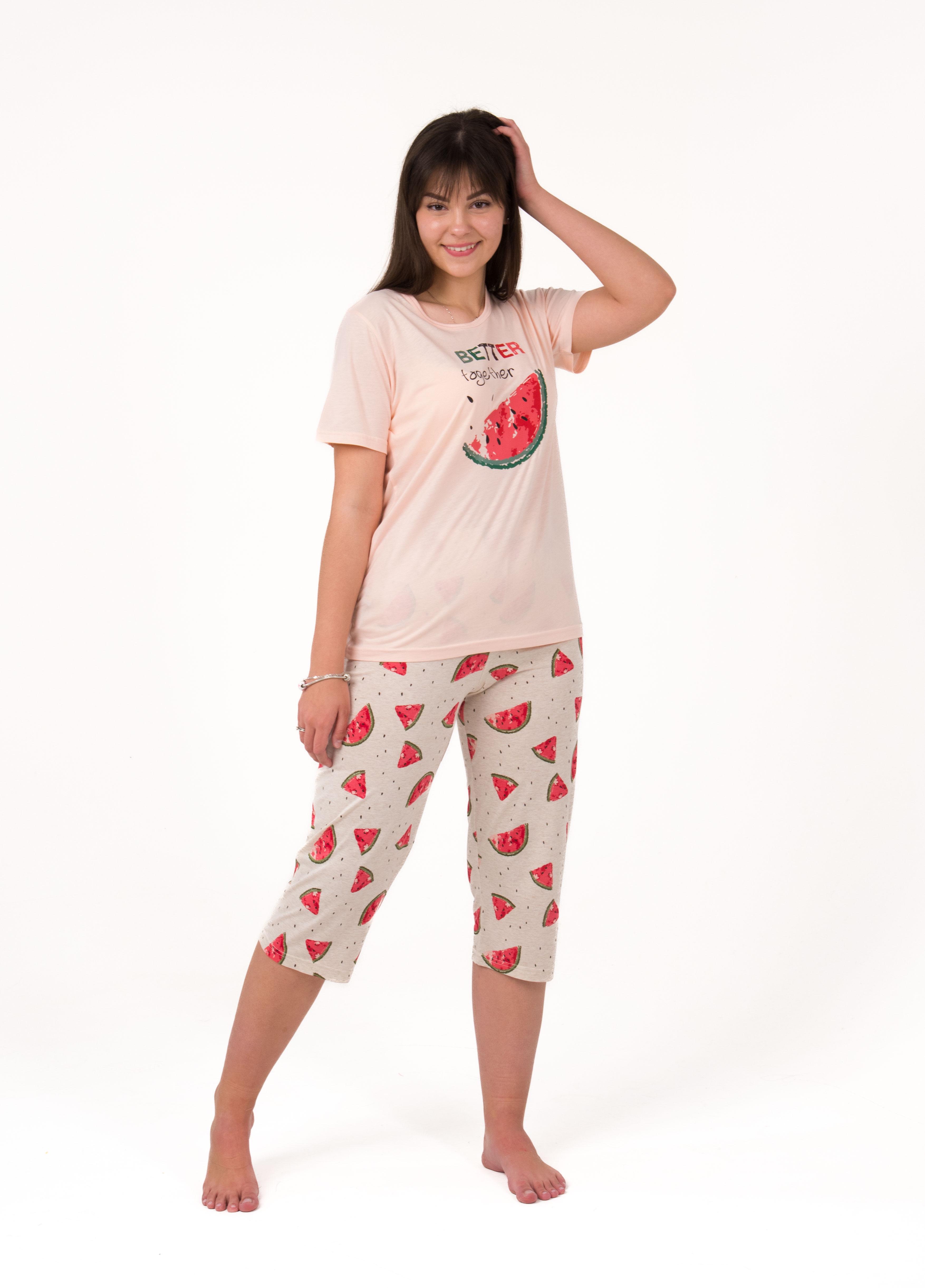 Піжама жіноча Наталюкс S Персиковий (4426322189621)