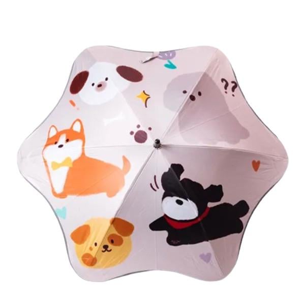 Парасолька дитяча тростина механічний з малюнком тварин 90 см Бежевий (HP-23-13BE)