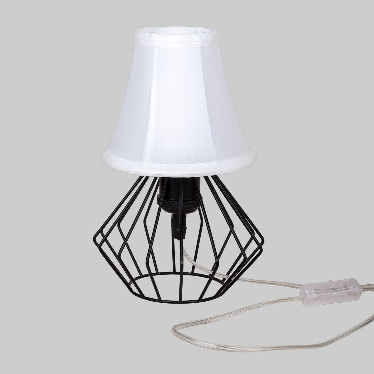 Лампа/нічник настільна з абажуром Білий (56-T108F01 BK+WH)