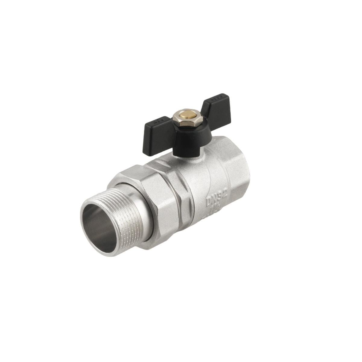 Кран шаровой с американкой Raftec Black PN20 ВЗ 1 1/4" DRBS4 (SW-93772)